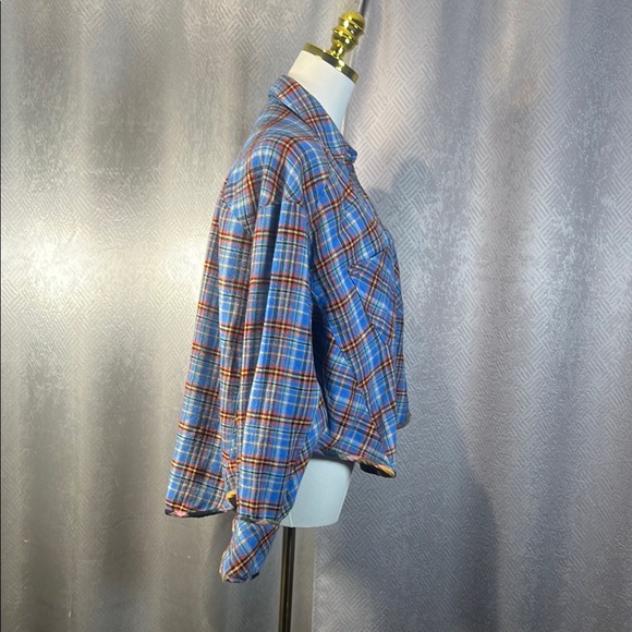 BDG Blue and Orange Oversized Polo Collar Button Down Shirt sizeXS. ordrA3 - Picture 7 of 16